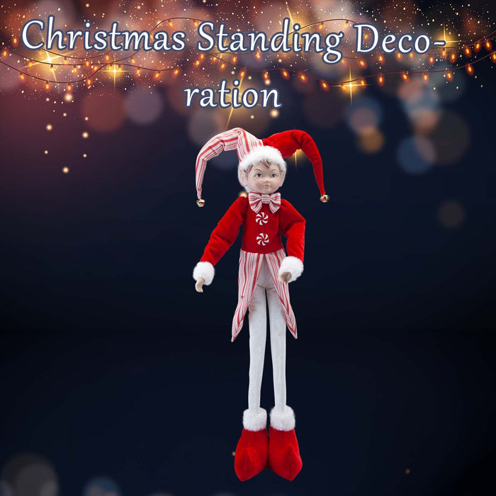 Christmas Standing Elf Decoration 66cm x 14cm Red X 1