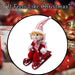 Christmas Elf On Sledge Decoration 31cm x 16cm Red X 1