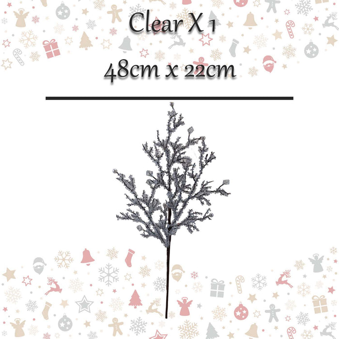 Christmas Ice Cube Spray Decoration 48cm x 22cm Clear X 1
