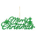 Christmas Merry Christmas Hanging Decoration 14cm x 20cm Green X 1