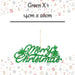 Christmas Merry Christmas Hanging Decoration 14cm x 20cm Green X 1