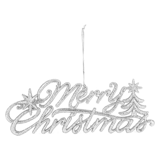 Christmas Merry Christmas Hanging Decoration 14cm x 20cm White X 1