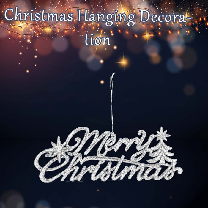 Christmas Merry Christmas Hanging Decoration 14cm x 20cm White X 1