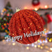 Christmas Glitter Hanging Ball Decoration 12cm x 11cm Red X 1
