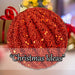 Christmas Glitter Hanging Ball Decoration 12cm x 11cm Red X 1