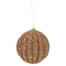 Christmas Glitter Hanging Ball Decoration 12cm x 11cm Cream X 1