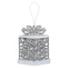 Christmas Gift Box Hanging Decoration 13cm x 12cm Silver X 1