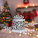 Christmas Gift Box Hanging Decoration 13cm x 12cm Silver X 1
