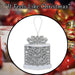 Christmas Gift Box Hanging Decoration 13cm x 12cm Silver X 1