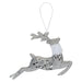 Christmas Glitter Reindeer Hanging Decoration 17cm x 20cm Silver X 1