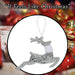 Christmas Glitter Reindeer Hanging Decoration 17cm x 20cm Silver X 1