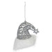 Christmas Glitter Santa Hat Hanging Decoration 11cm x 10cm Silver X 1