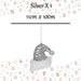 Christmas Glitter Santa Hat Hanging Decoration 11cm x 10cm Silver X 1