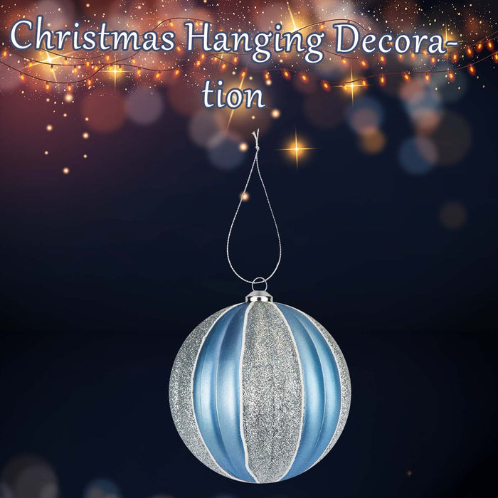 Christmas Hanging Ball Decoration 12cm x 10cm Silver X 1