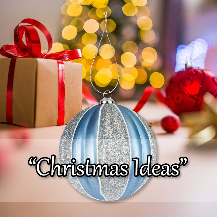 Christmas Hanging Ball Decoration 12cm x 10cm Silver X 1