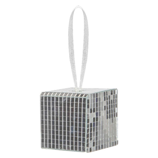 Christmas Gift Box Hanging Decoration 6cm x 6cm Silver X 1