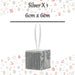 Christmas Gift Box Hanging Decoration 6cm x 6cm Silver X 1