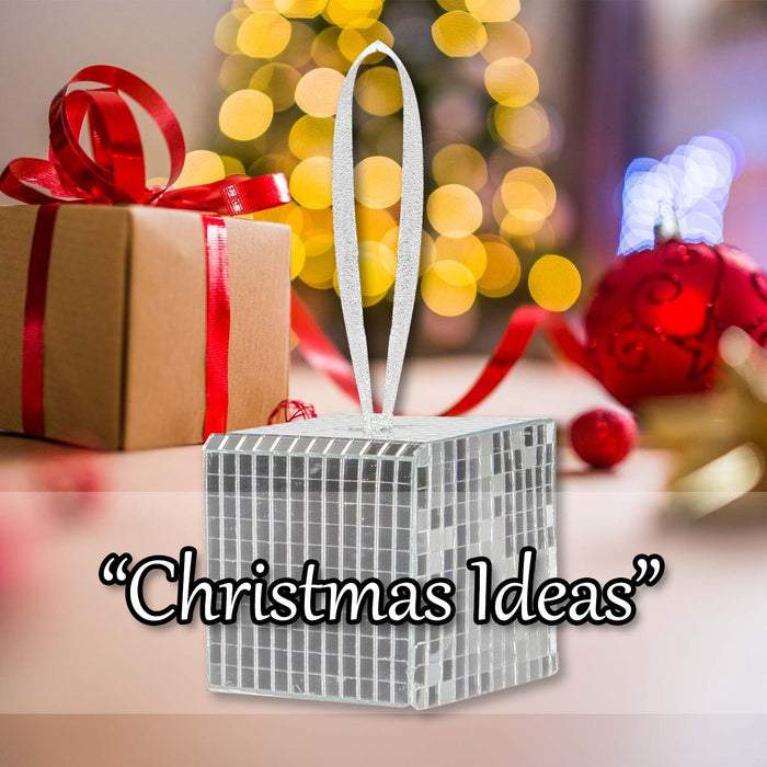 Christmas Gift Box Hanging Decoration 6cm x 6cm Silver X 1