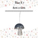 Christmas Velvet Mushroom Hanging Decoration 8cm x 6cm Blue X 1
