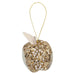 Christmas Velvet Apple Hanging Decoration 13cm x 8cm Gold X 1