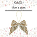 Christmas Velvet Bow Hanging Decoration 18cm x 23cm Gold X 1