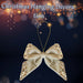 Christmas Velvet Bow Hanging Decoration 18cm x 23cm Gold X 1