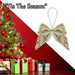 Christmas Velvet Bow Hanging Decoration 18cm x 23cm Gold X 1