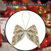 Christmas Velvet Bow Hanging Decoration 18cm x 23cm Gold X 1