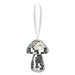 Christmas Velvet Mushroom Hanging Decoration 9cm x 6cm Silver X 1