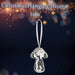 Christmas Velvet Mushroom Hanging Decoration 9cm x 6cm Silver X 1