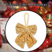 Christmas Sequins Bow Hanging Decoration 30cm x 22cm Gold X 1