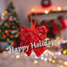 Christmas Sequins Bow Hanging Decoration 30cm x 22cm Red X 1