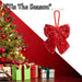 Christmas Sequins Bow Hanging Decoration 30cm x 22cm Red X 1