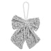 Christmas Sequins Bow Hanging Decoration 30cm x 22cm Silver X 1