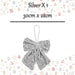 Christmas Sequins Bow Hanging Decoration 30cm x 22cm Silver X 1