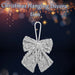 Christmas Sequins Bow Hanging Decoration 30cm x 22cm Silver X 1
