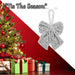 Christmas Sequins Bow Hanging Decoration 30cm x 22cm Silver X 1