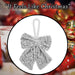Christmas Sequins Bow Hanging Decoration 30cm x 22cm Silver X 1