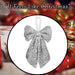 Christmas Sequins Bow Hanging Decoration 58cm x 59cm Silver X 1