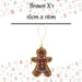 Christmas Gingerbread Man Hanging Decoration 16cm x 11cm Brown X 1