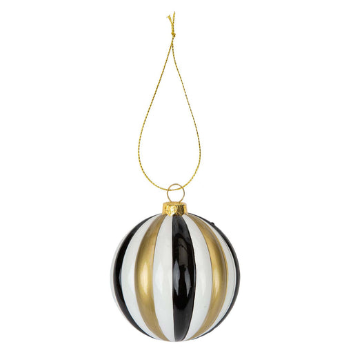 Christmas Hanging Ball Decoration 9cm x 8cm Gold X 1