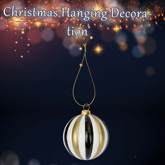 Christmas Hanging Ball Decoration 9cm x 8cm Gold X 1