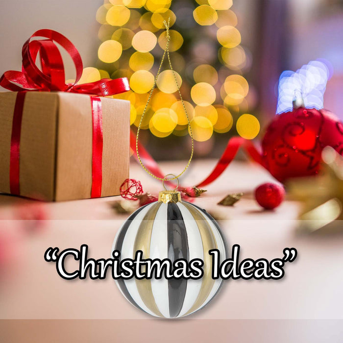 Christmas Hanging Ball Decoration 9cm x 8cm Gold X 1