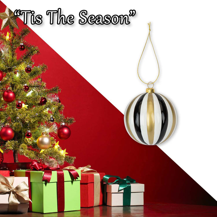 Christmas Hanging Ball Decoration 11cm x 10cm Gold X 1