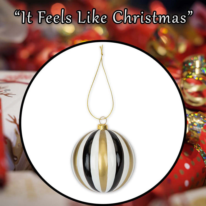 Christmas Hanging Ball Decoration 11cm x 10cm Gold X 1