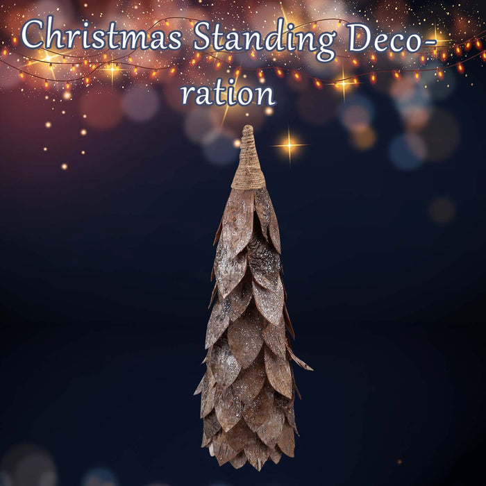 Christmas Wood Cone Decoration 48cm x 20cm Brown X 1