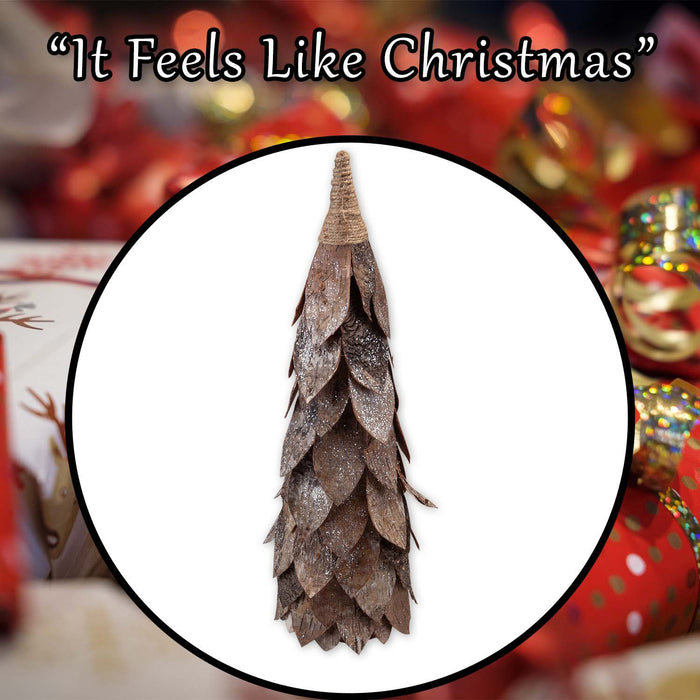 Christmas Wood Cone Decoration 48cm x 20cm Brown X 1