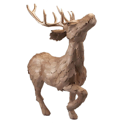 Christmas Standing Deer Decoration 53cm x 16cm Gold X 1