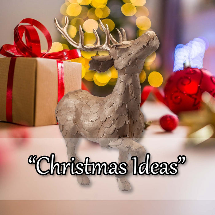 Christmas Standing Deer Decoration 53cm x 16cm Gold X 1