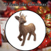 Christmas Standing Deer Decoration 37cm x 10cm Gold X 1